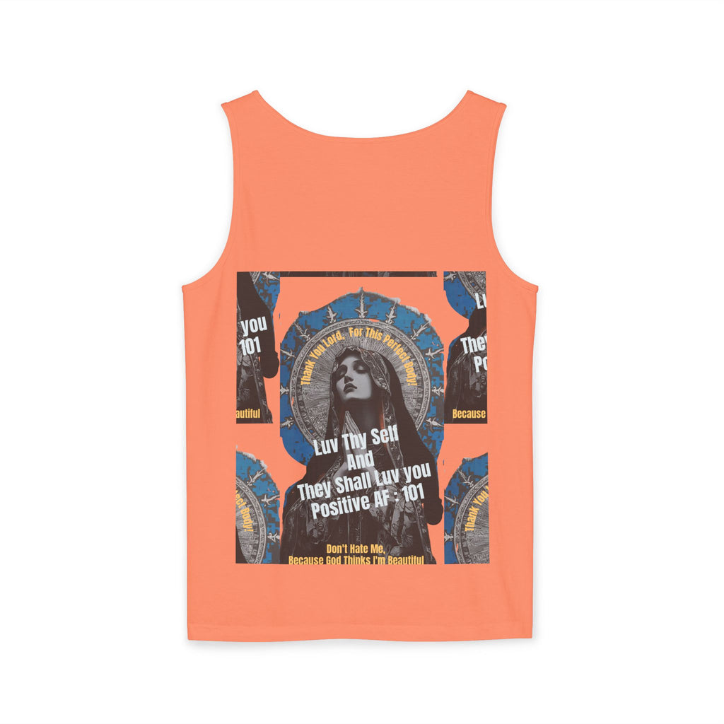 Spiritual Vintage Portrait Tank Top — "Love Thy Self" Inspirational Graphic