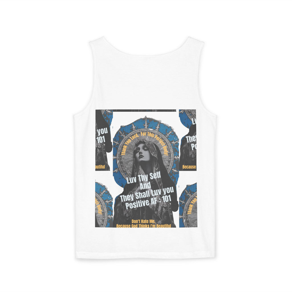 Spiritual Vintage Portrait Tank Top — "Love Thy Self" Inspirational Graphic