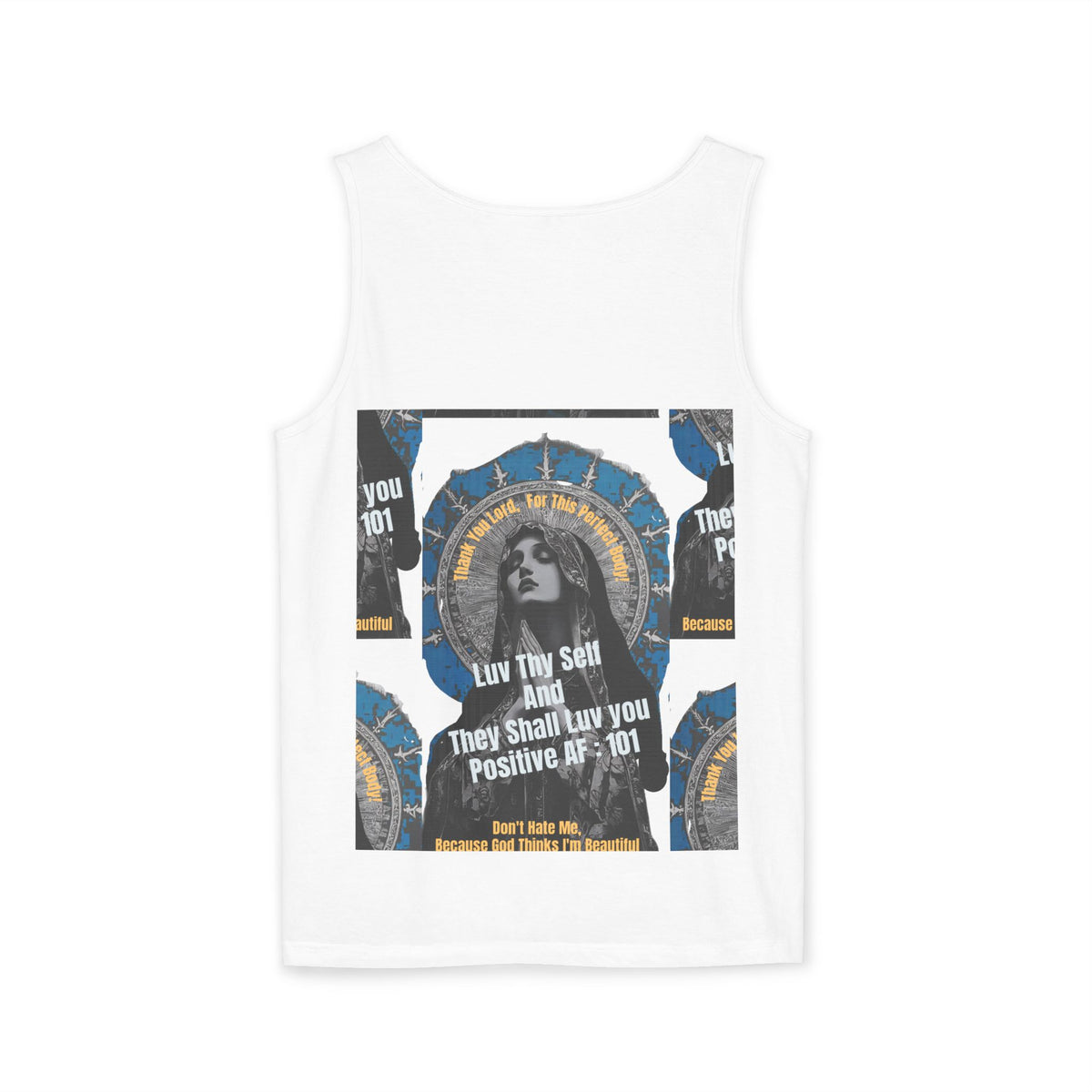 Spiritual Vintage Portrait Tank Top — "Love Thy Self" Inspirational Graphic
