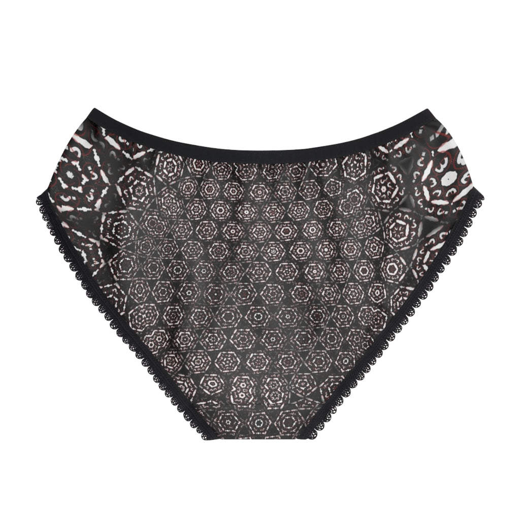 Women's Briefs – Black & Gray Boho Geometric Pattern