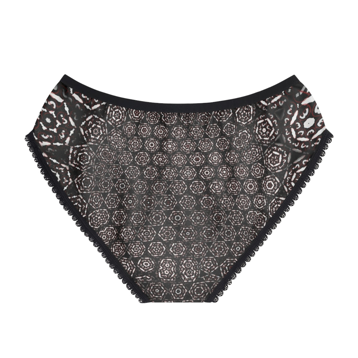 Women's Briefs – Black & Gray Boho Geometric Pattern