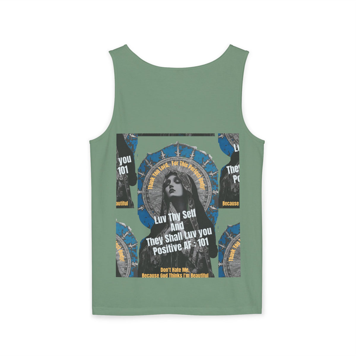 Spiritual Vintage Portrait Tank Top — "Love Thy Self" Inspirational Graphic