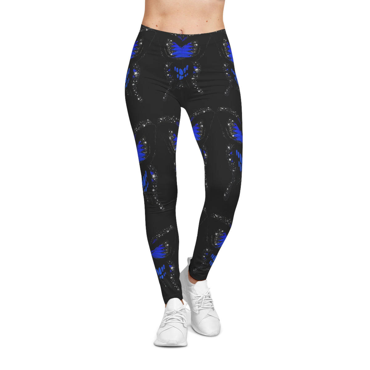 Blue Monarch Butterfly Leggings — Women's All-Over Print Casual Yoga Pants