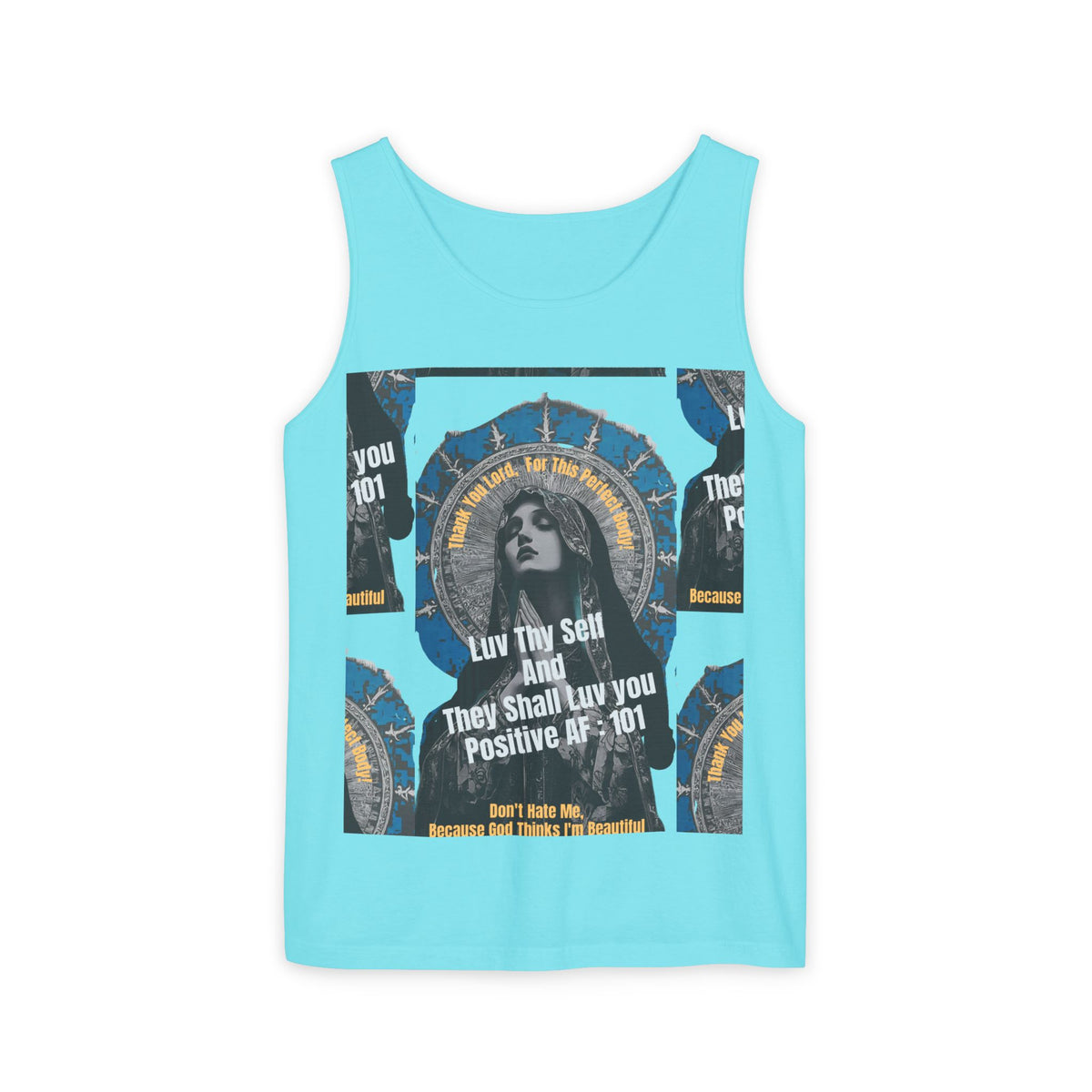 Spiritual Vintage Portrait Tank Top — "Love Thy Self" Inspirational Graphic