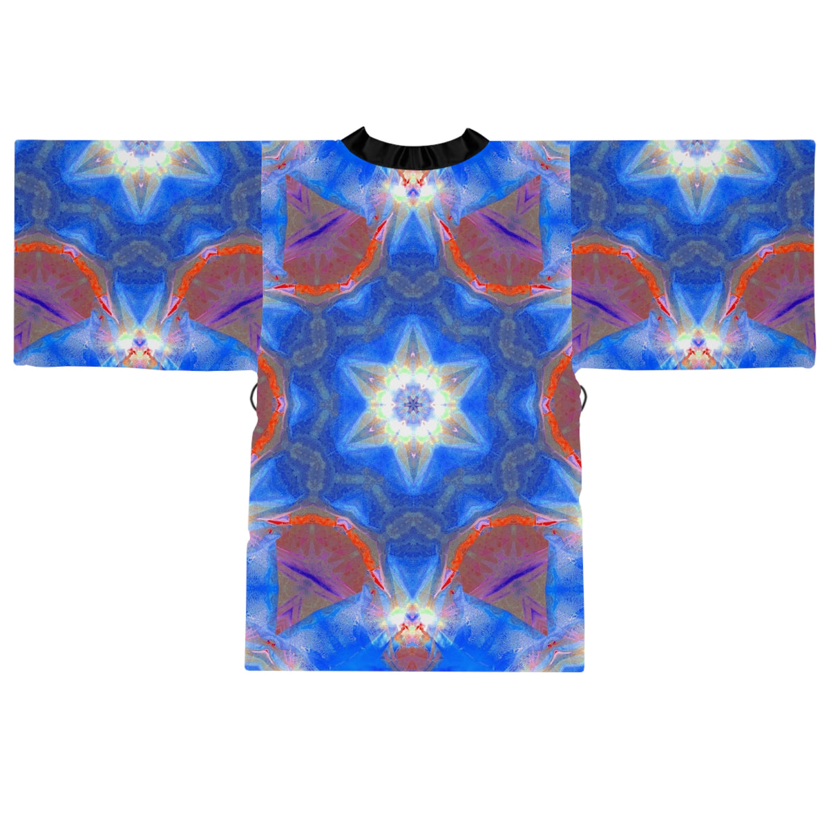 Blue Kaleidoscope Kimono Robe — Long Sleeve AOP