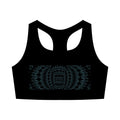 Women's Active Bra Top with Abstract Black Pattern