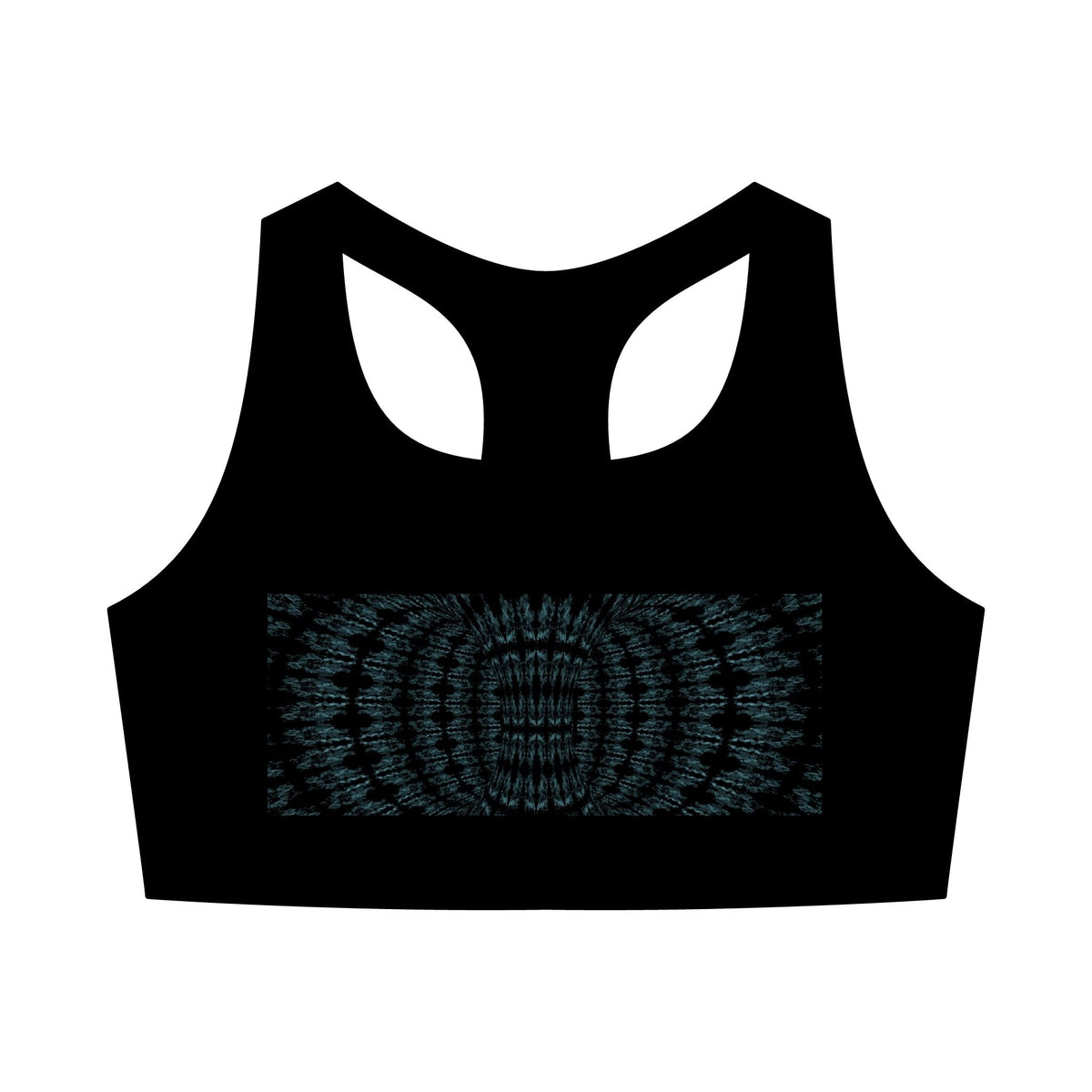 Women's Active Bra Top with Abstract Black Pattern