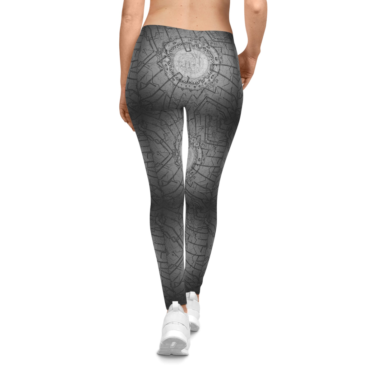 Mandala Grey All-Over Print Leggings — Boho Yoga & Casual Wear