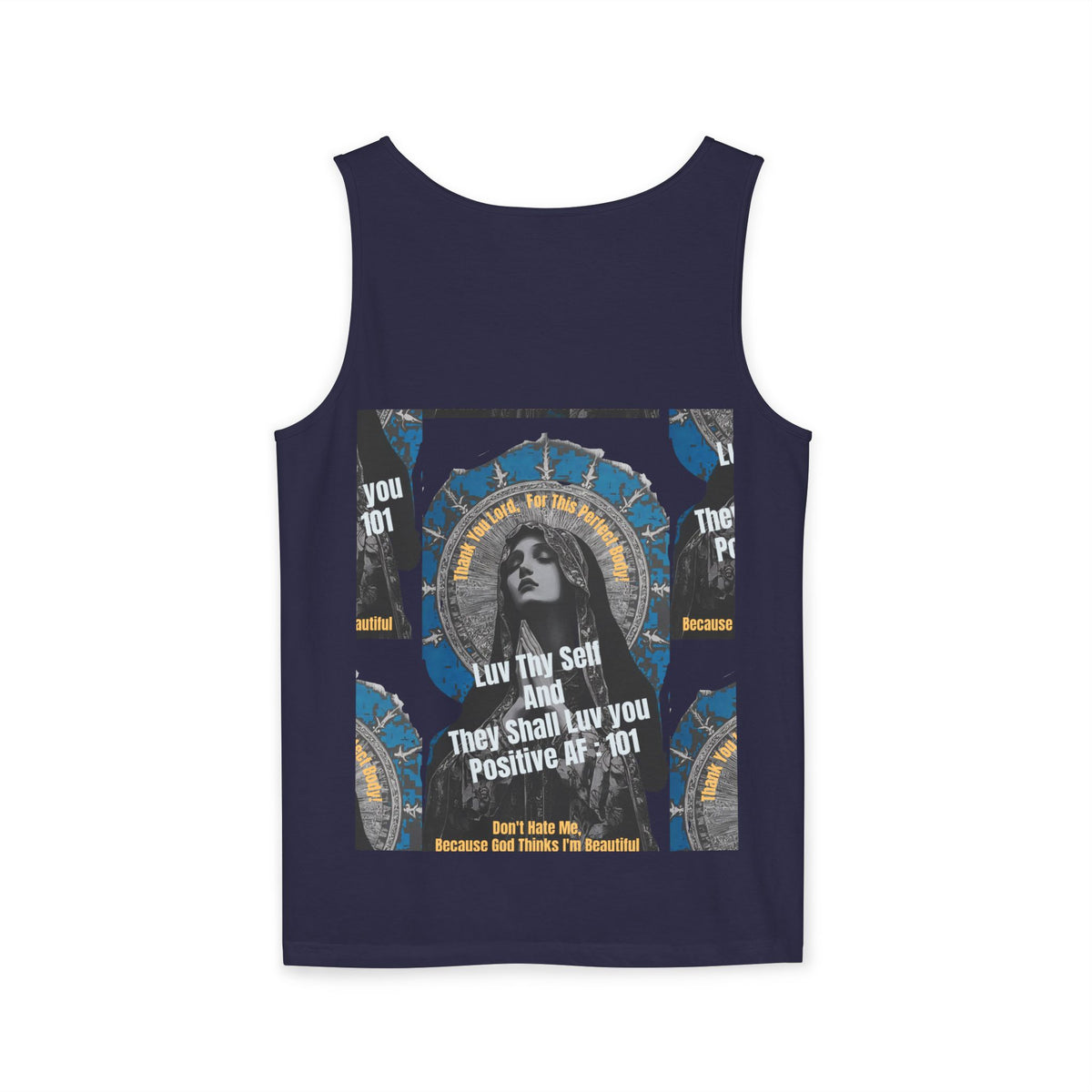 Spiritual Vintage Portrait Tank Top — "Love Thy Self" Inspirational Graphic