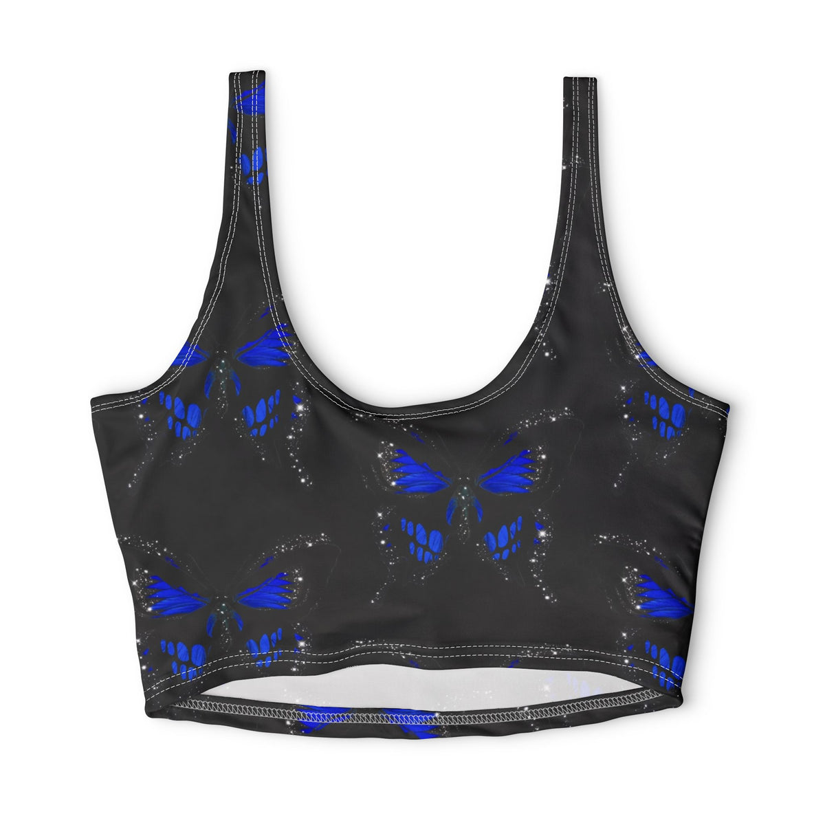 Plus Size Blue Butterfly — Matching Sports Bra (Big Print)