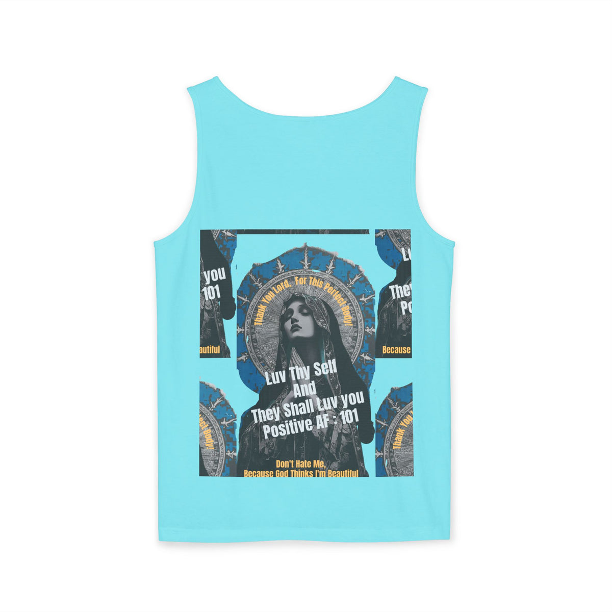 Spiritual Vintage Portrait Tank Top — "Love Thy Self" Inspirational Graphic