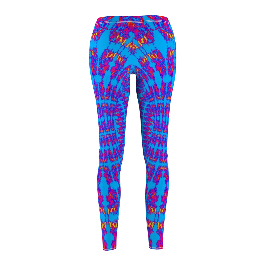Tie-Dye Blue & Purple Women's Leggings — Vibrant All-Over Print Casual Leggings