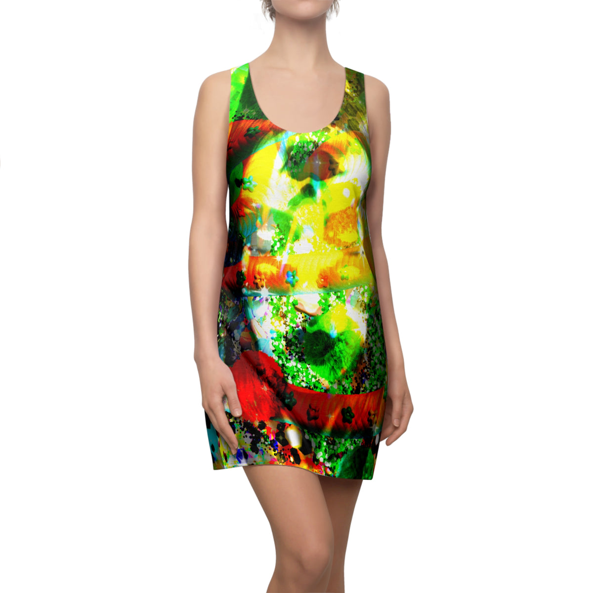 Abstract Color Splash Racerback Dress