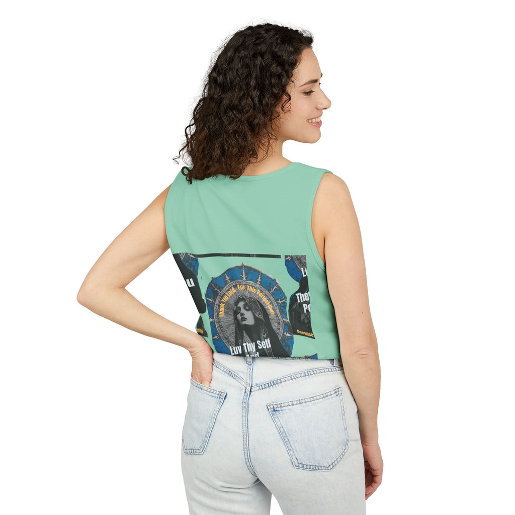 Spiritual Vintage Portrait Tank Top — "Love Thy Self" Inspirational Graphic