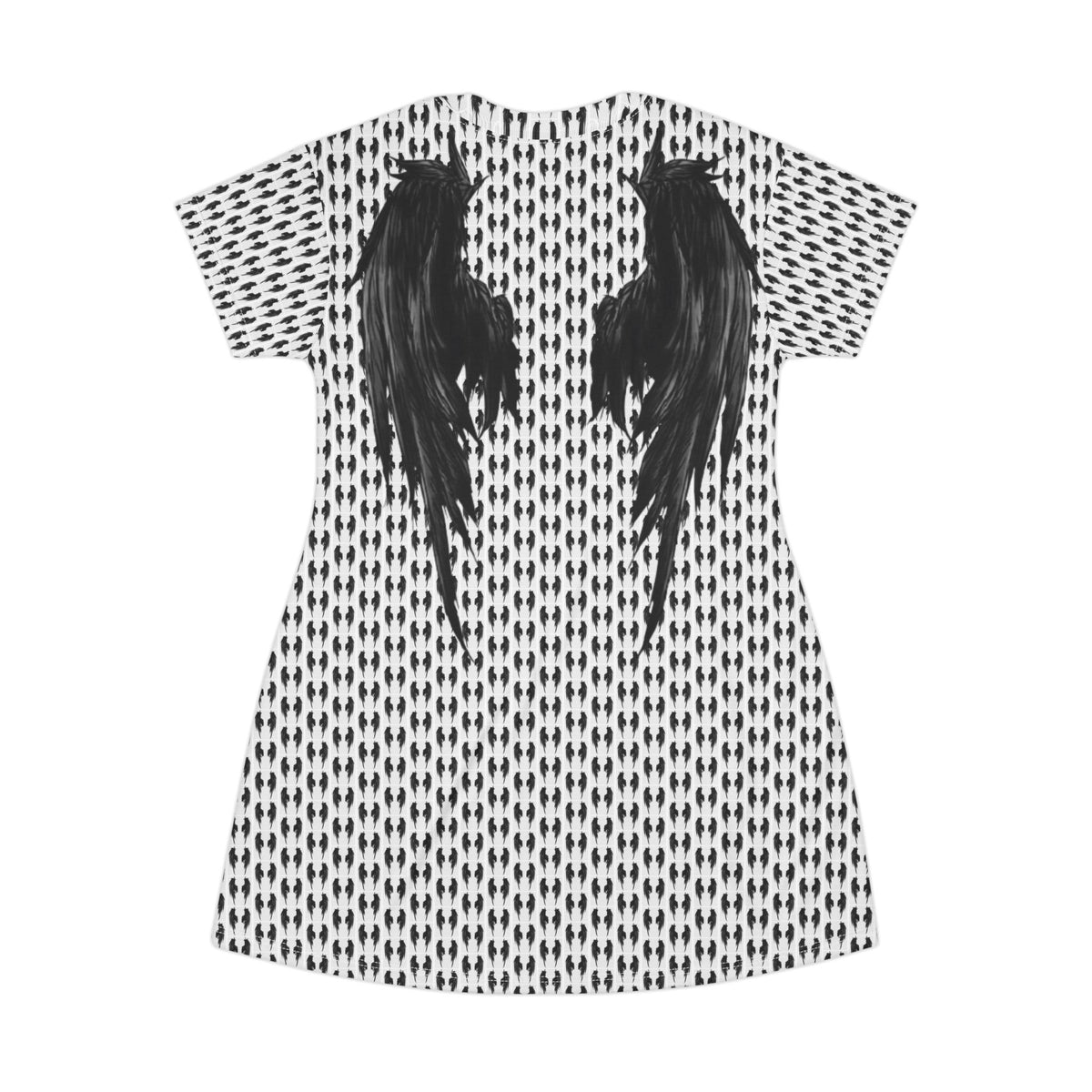 Black Angel Wings T-Shirt Dress