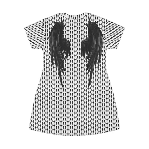 Black Angel Wings T-Shirt Dress