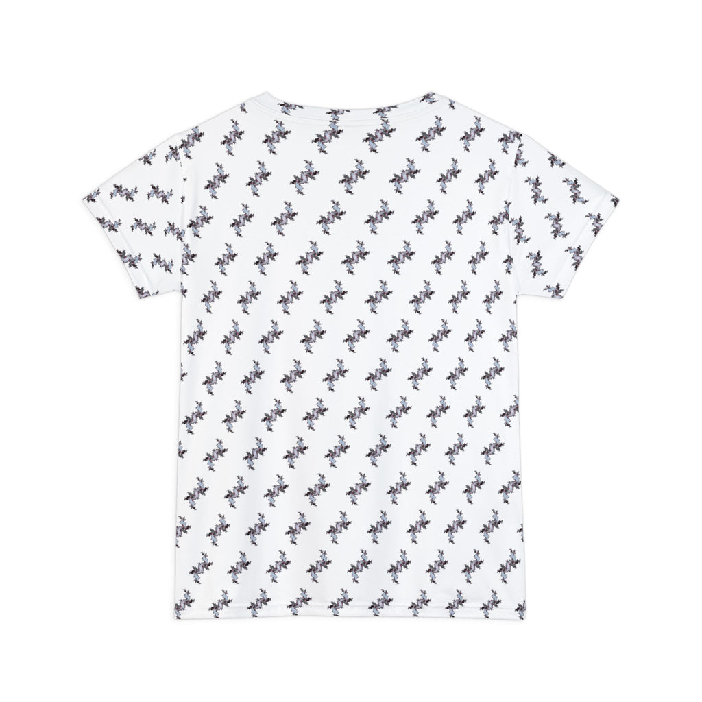 Women's Short Sleeve Shirt with Delicate Floral Pattern