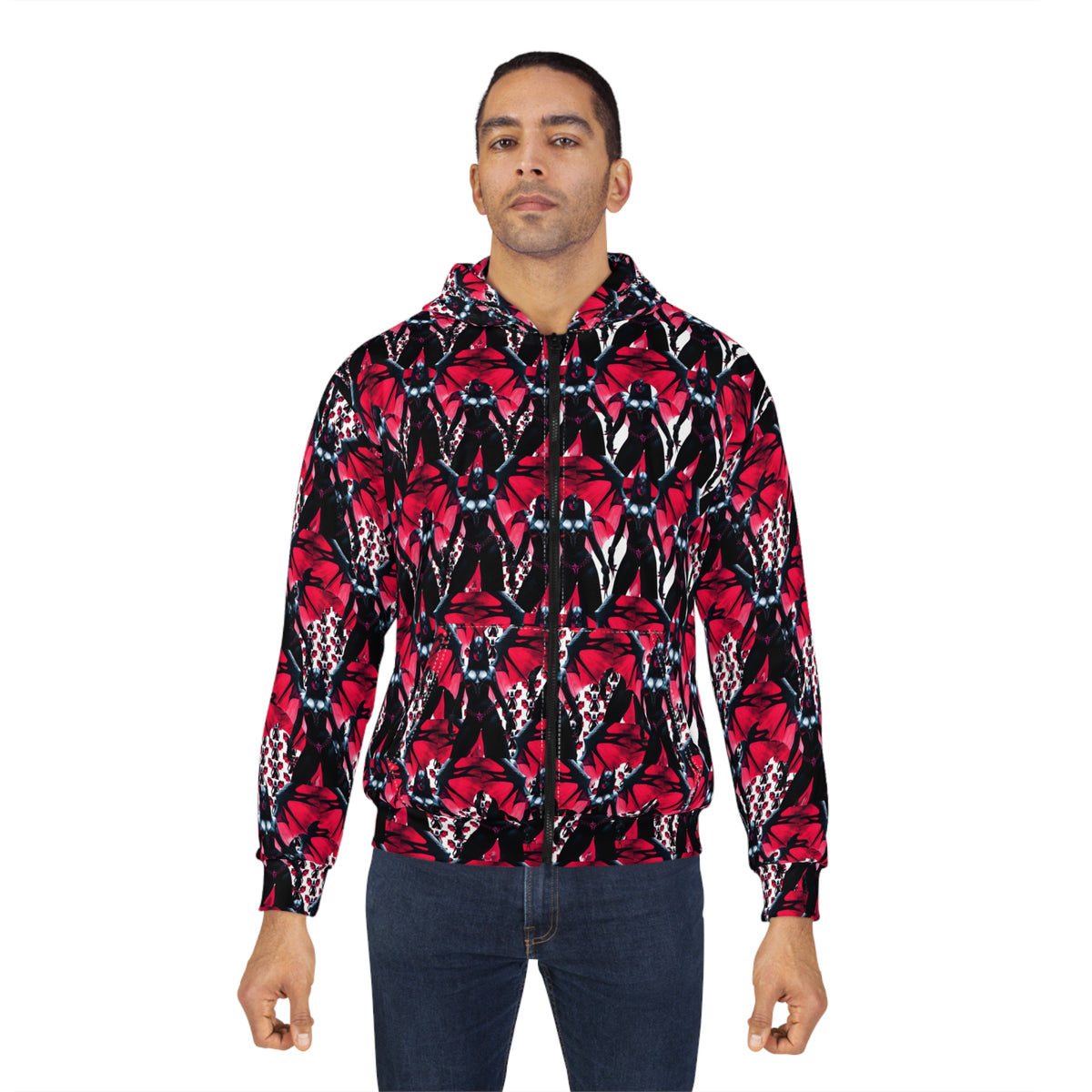 Gothic Bat Demon Zip Hoodie