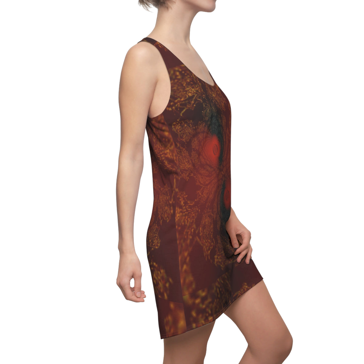 Bohemian Red Fractal Racerback Dress