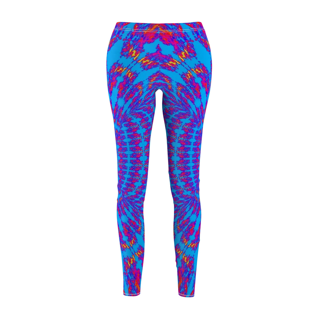 Tie-Dye Blue & Purple Women's Leggings — Vibrant All-Over Print Casual Leggings