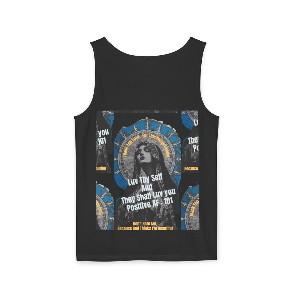 Spiritual Vintage Portrait Tank Top — "Love Thy Self" Inspirational Graphic