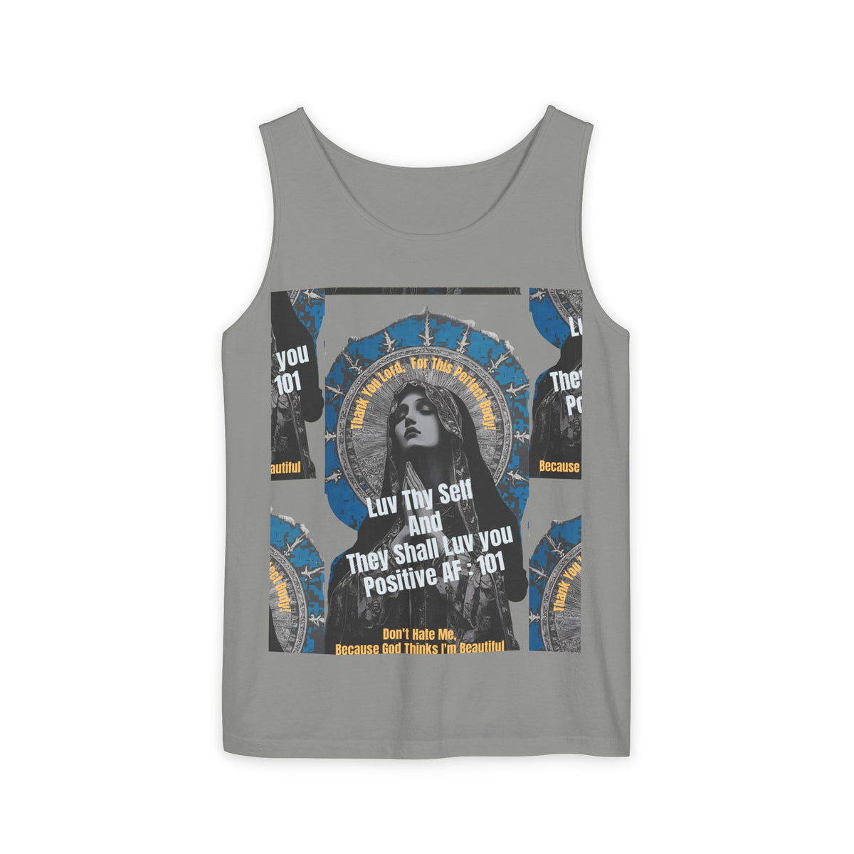 Spiritual Vintage Portrait Tank Top — "Love Thy Self" Inspirational Graphic