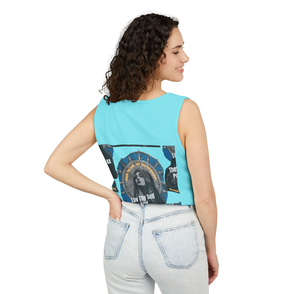 Spiritual Vintage Portrait Tank Top — "Love Thy Self" Inspirational Graphic