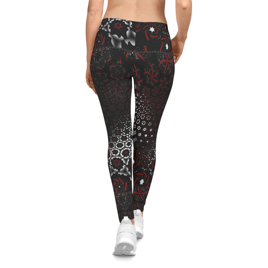 Gothic Black and Red Pattern Women's Leggings