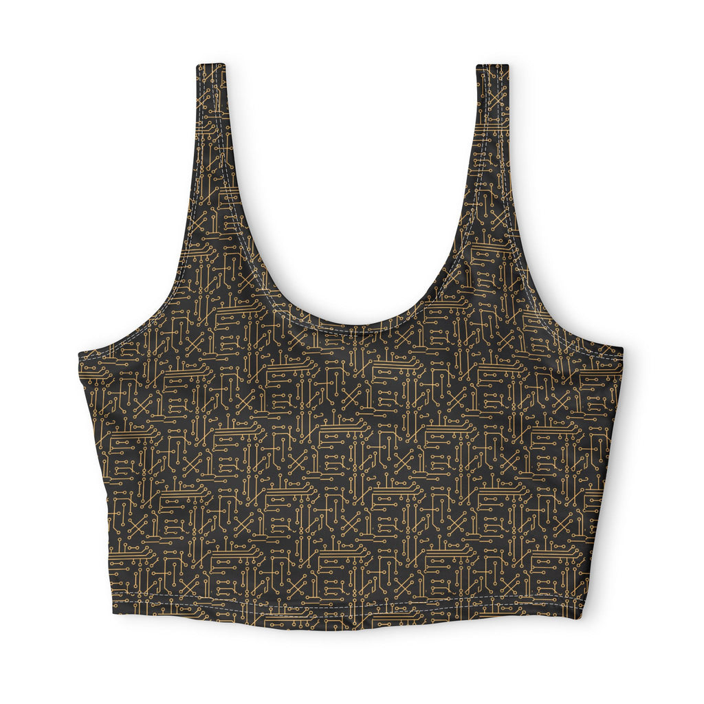 Gold Circuit Board — Matching Sports Bra (Small Print)