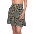 Heart Plaid Skater Skirt — Retro Tweed Hearts Pattern