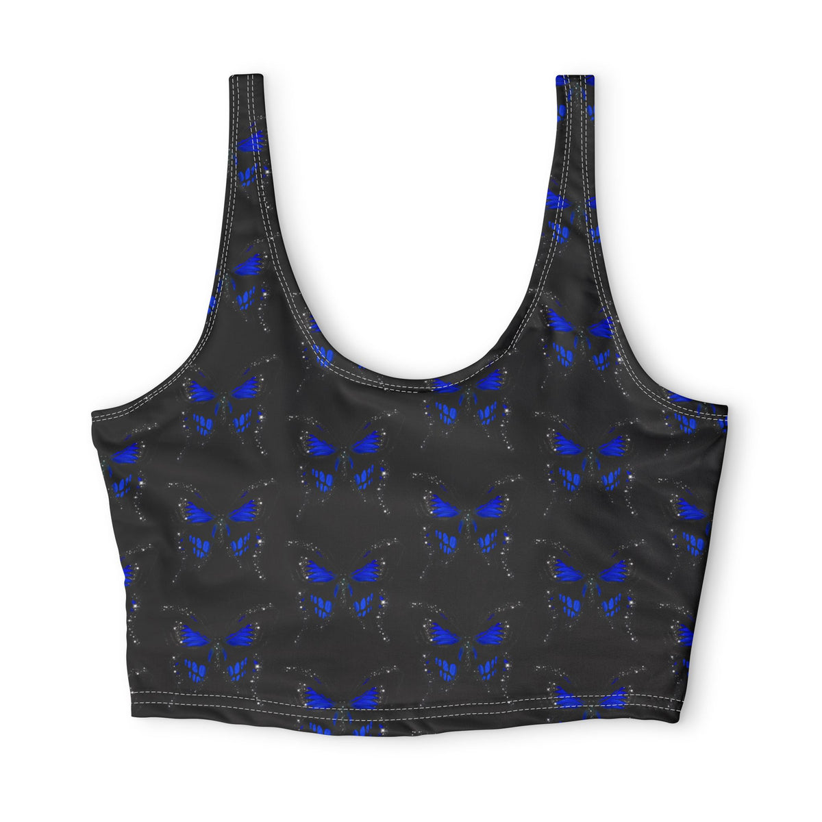 Plus Size Blue Butterfly — Matching Sports Bra (Small Print)