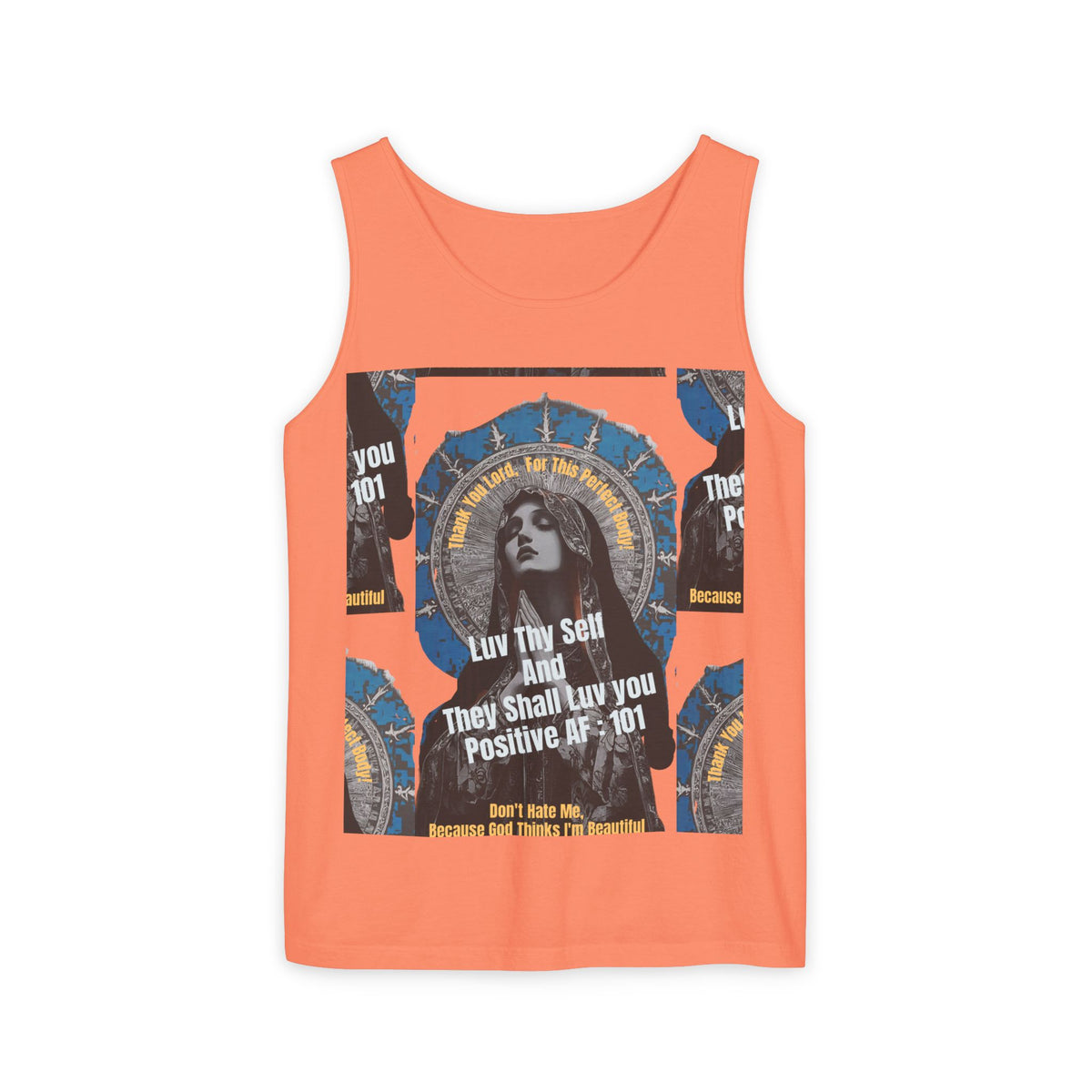 Spiritual Vintage Portrait Tank Top — "Love Thy Self" Inspirational Graphic