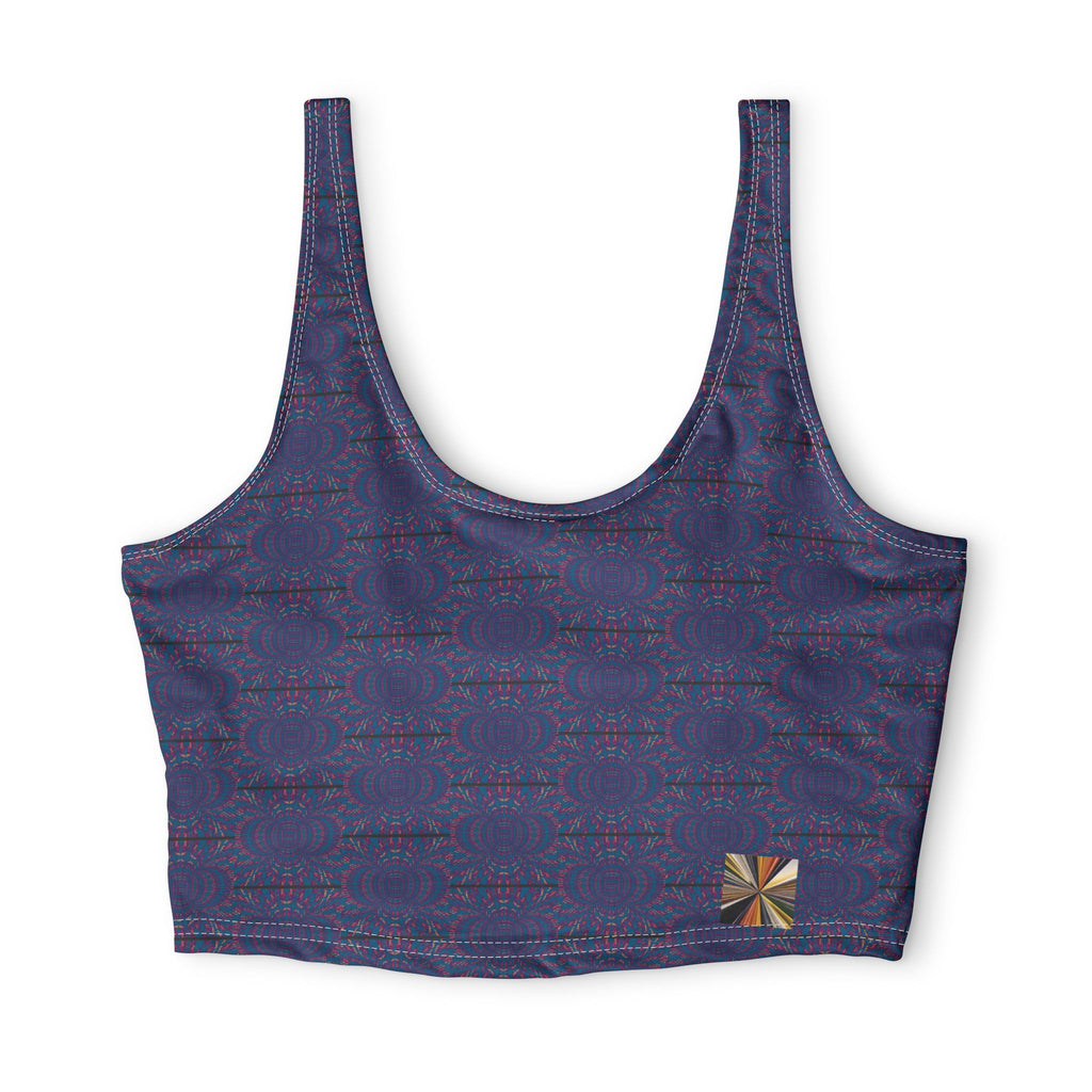Blue Floral Mandala — Matching Sports Bra (Small Print)
