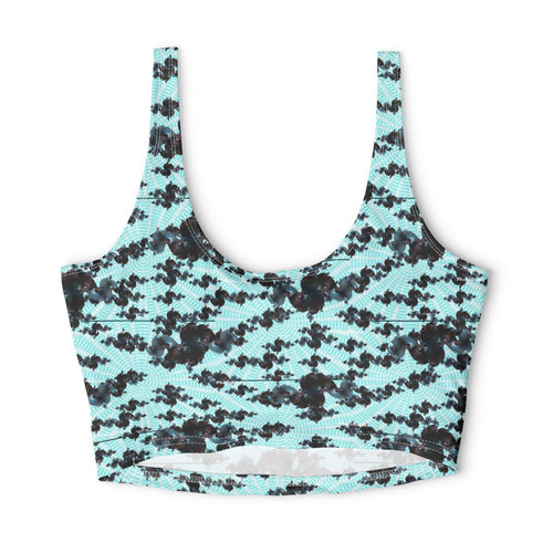 Aqua Swirl Floral — Matching Sports Bra (Big Print)