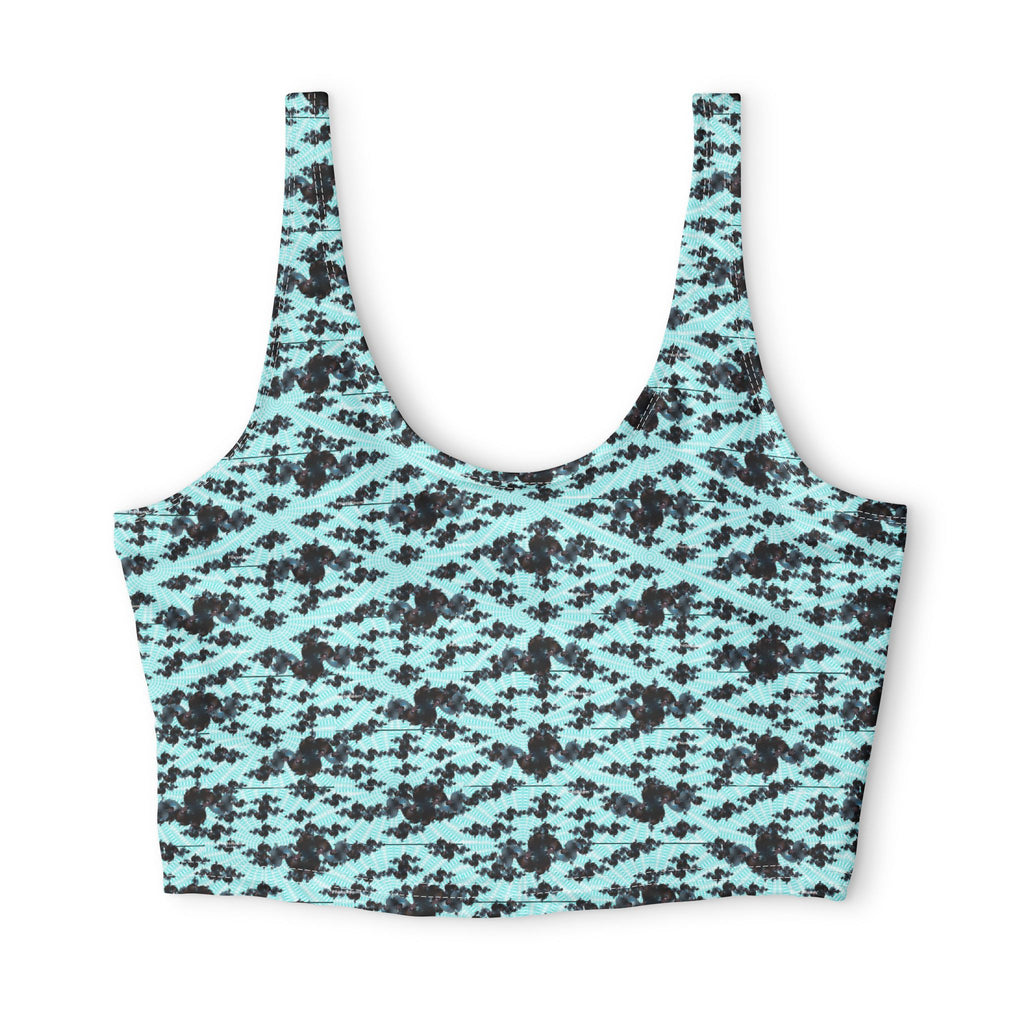 Aqua Swirl Floral — Matching Sports Bra (Small Print)