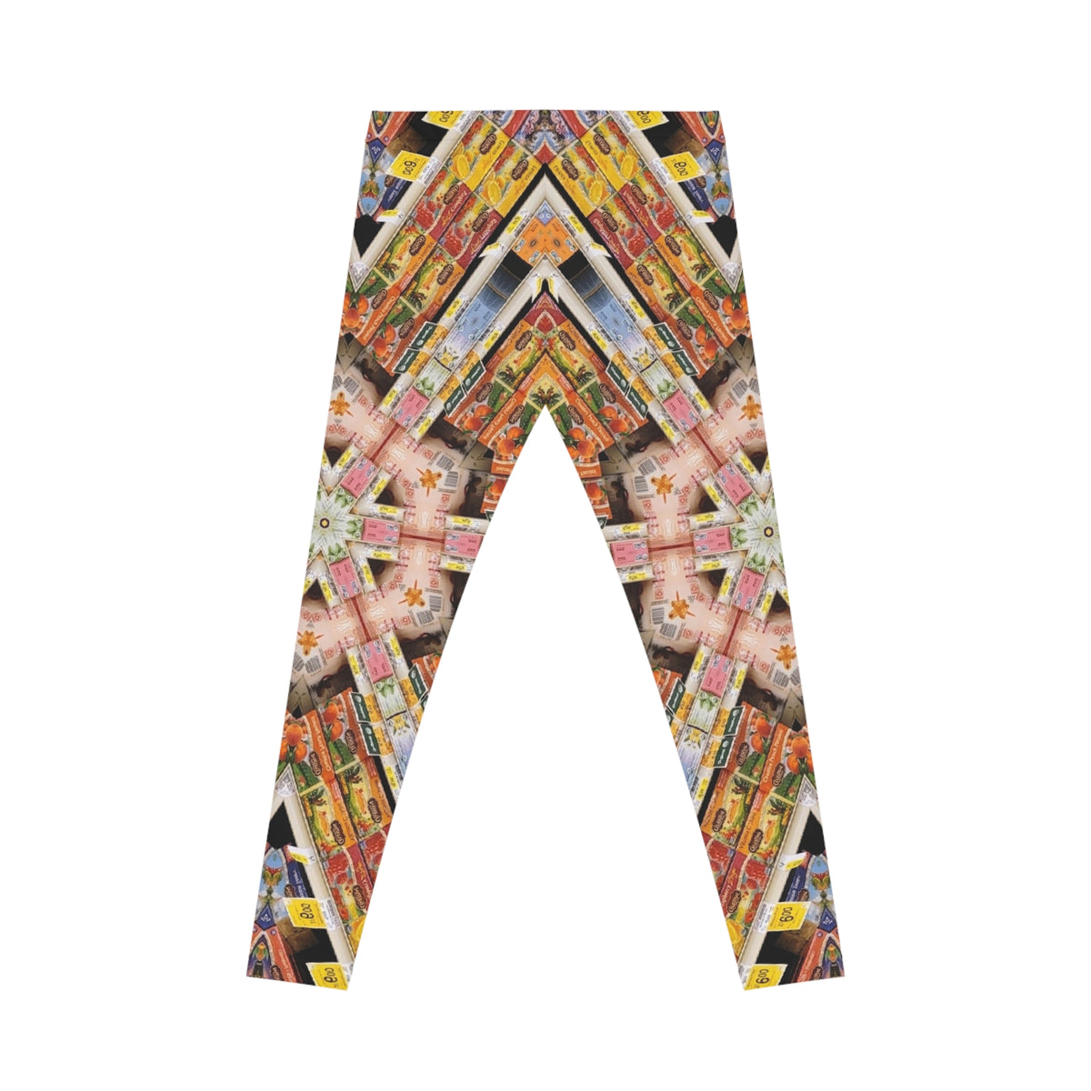 Kaleidoscope Market Print Women's Leggings — Colorful Geometric AOP Activewear