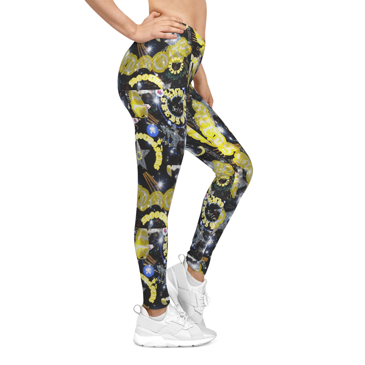Galaxy Gold Chain Leggings — Women's All-Over Print Fashion Leggings