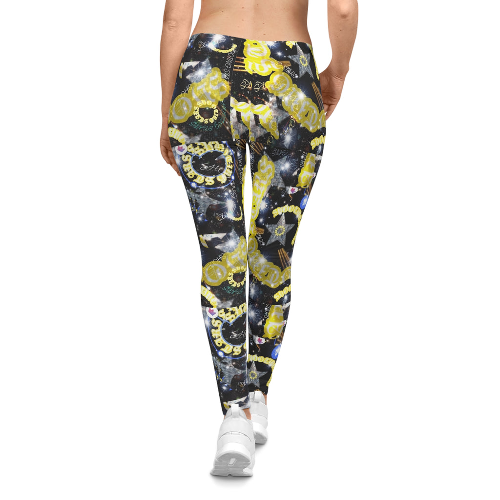 Galaxy Gold Chain Leggings — Women's All-Over Print Fashion Leggings