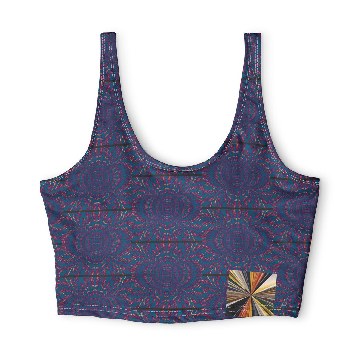 Blue Floral Mandala — Matching Sports Bra (Big Print)
