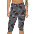 Gothic Heart Capri Leggings — Dark Valentine Patterned Women's Activewear