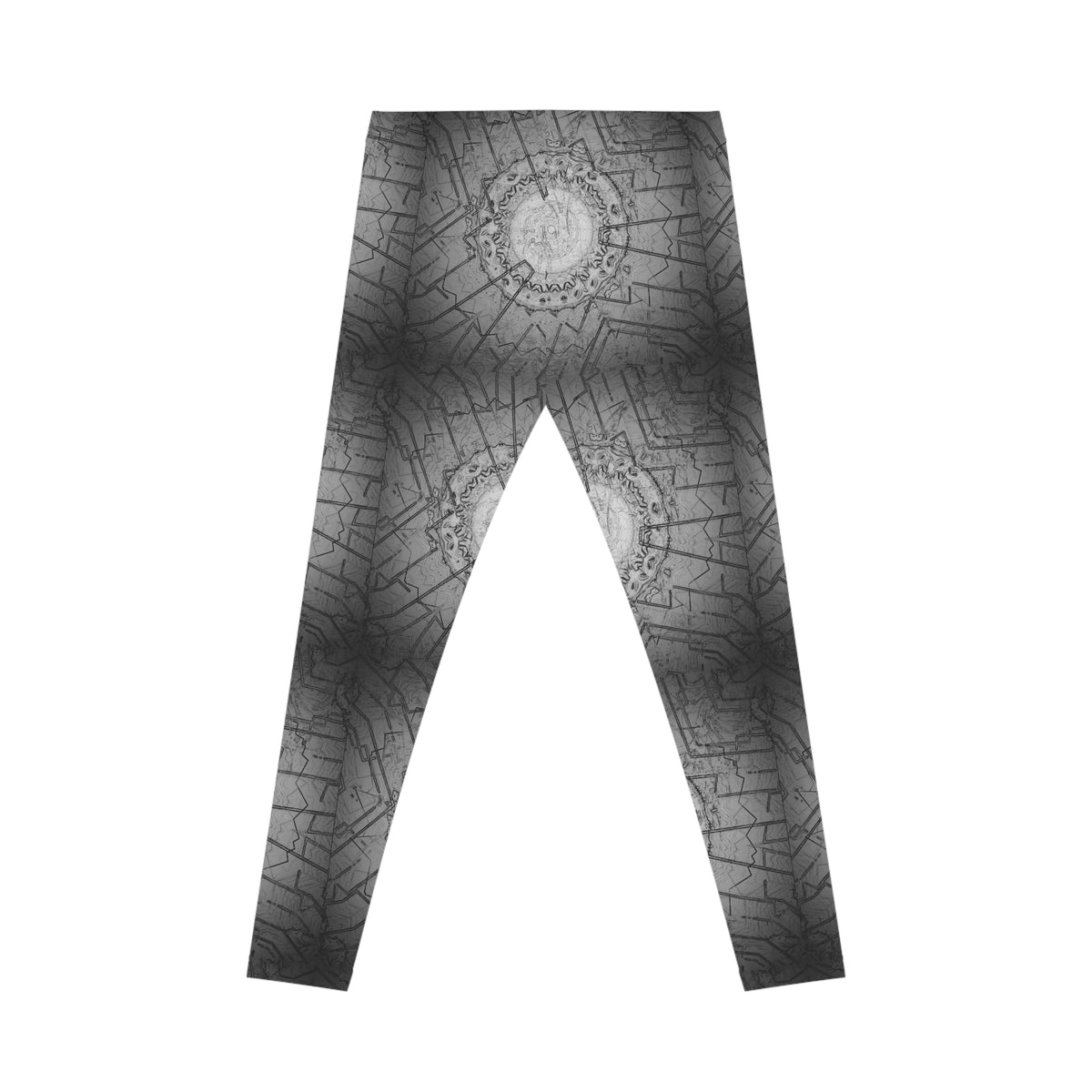 Mandala Grey All-Over Print Leggings — Boho Yoga & Casual Wear