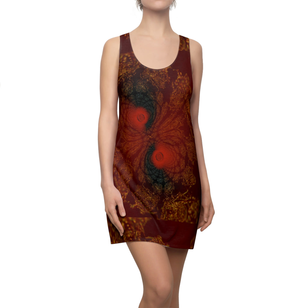 Bohemian Red Fractal Racerback Dress