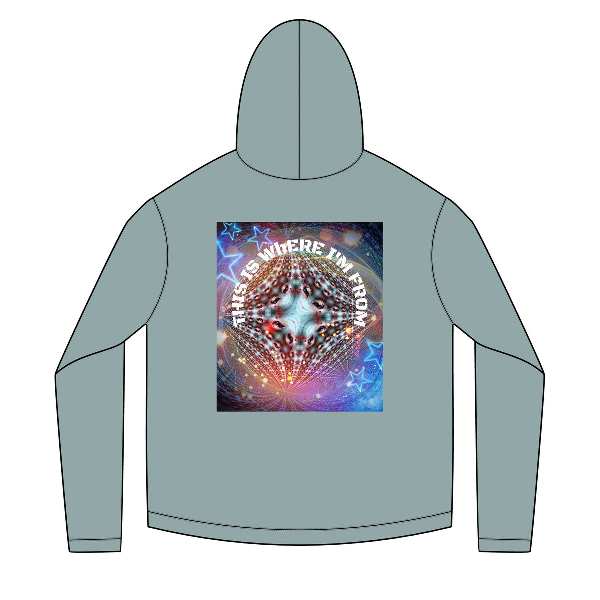 Solar Mandala Hoodie — "This Is Where I'm From" Psychedelic Graphic Hoodie