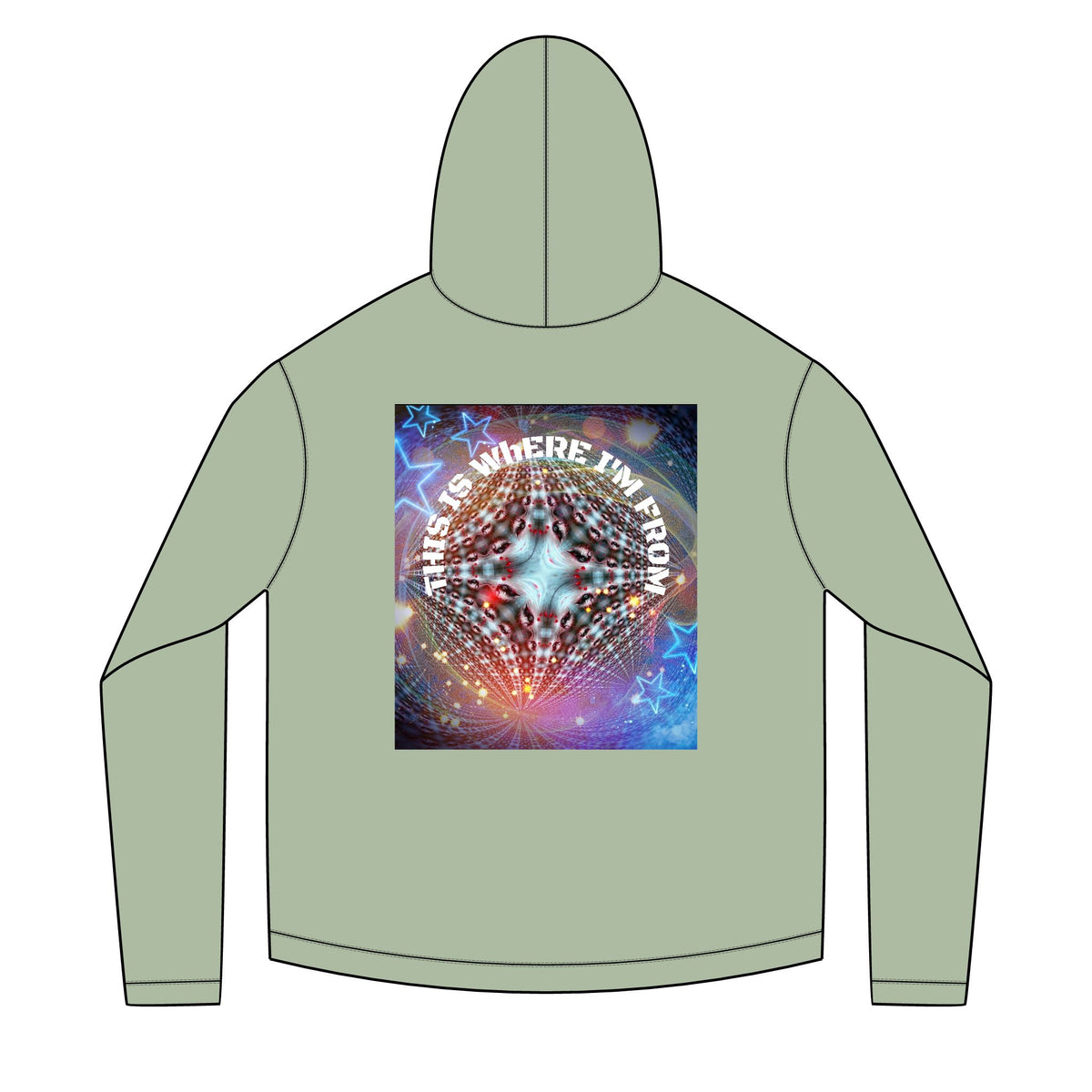 Solar Mandala Hoodie — "This Is Where I'm From" Psychedelic Graphic Hoodie