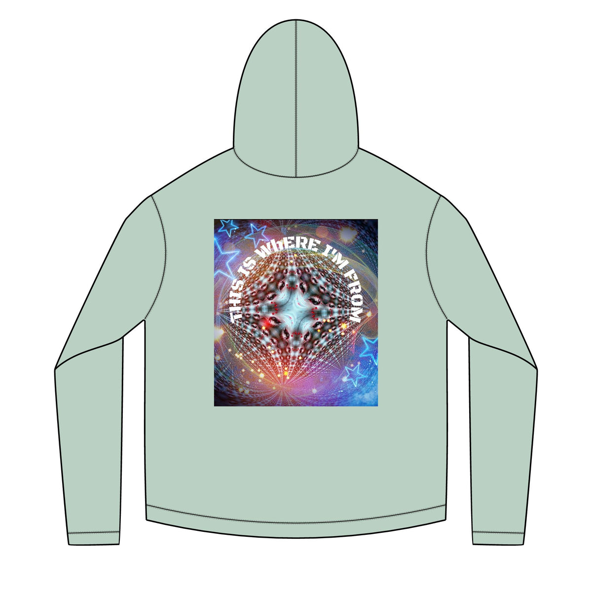 Solar Mandala Hoodie — "This Is Where I'm From" Psychedelic Graphic Hoodie