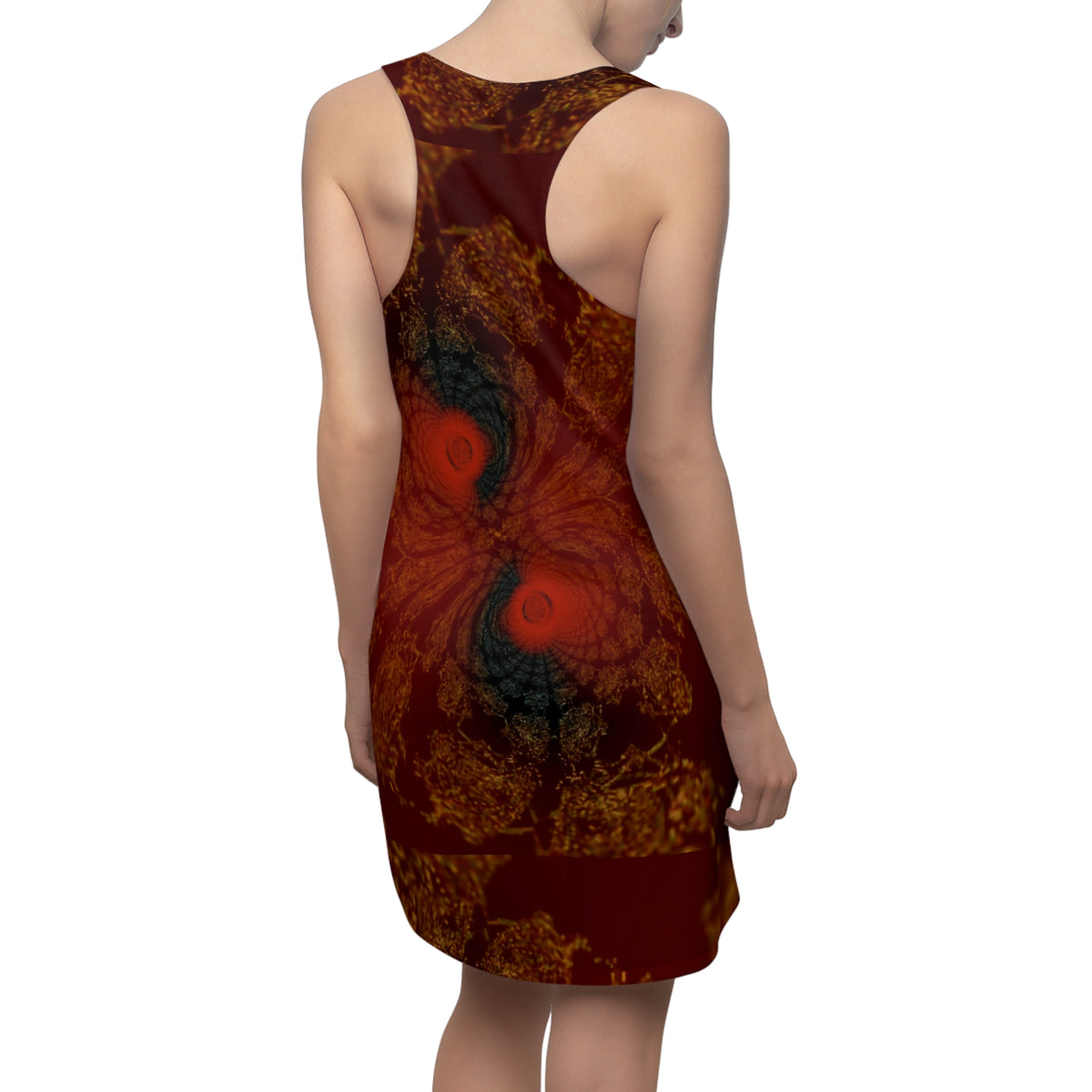 Bohemian Red Fractal Racerback Dress