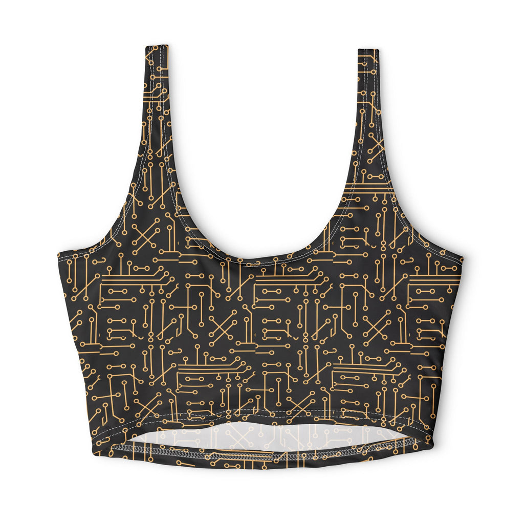 Gold Circuit Board — Matching Sports Bra (Big Print)