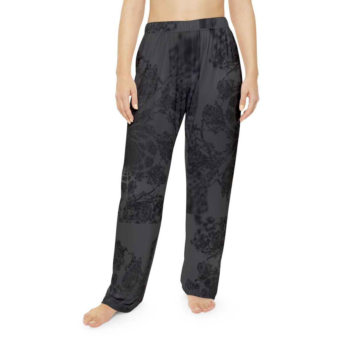 Dark Floral Women's Pajama Pants — All-Over Print Lounge Pajamas