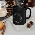 Black Coffee Mug – "Shut the Coffee Up" Circular Text Ceramic Mug (11oz & 15oz)