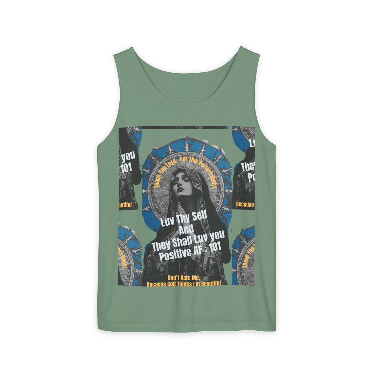 Spiritual Vintage Portrait Tank Top — "Love Thy Self" Inspirational Graphic